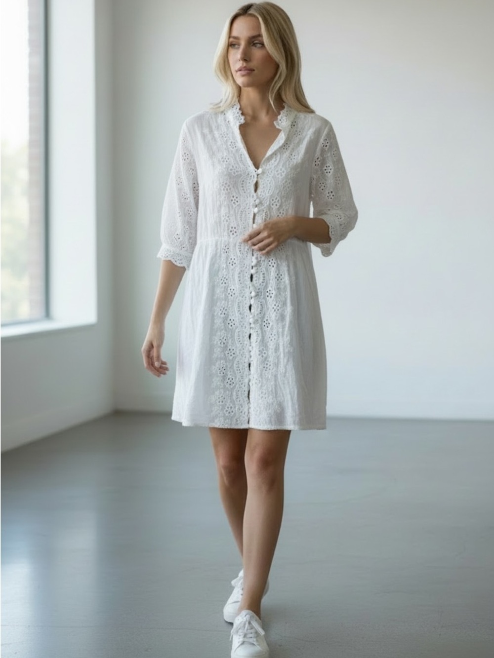 NWT Free People Embroidery Tunic - White Retail $229.99US